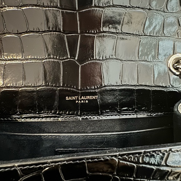 Saint Laurent Black Croc Small Kate Bag - Picture 2 of 11